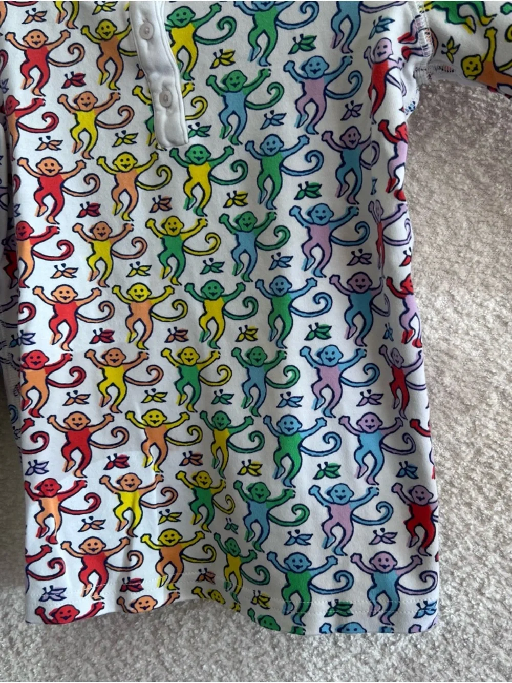 Roller Rabbit Kids Pima Cotton Disco Monkey Dream Rainbow Pajamas Set Size 10‎